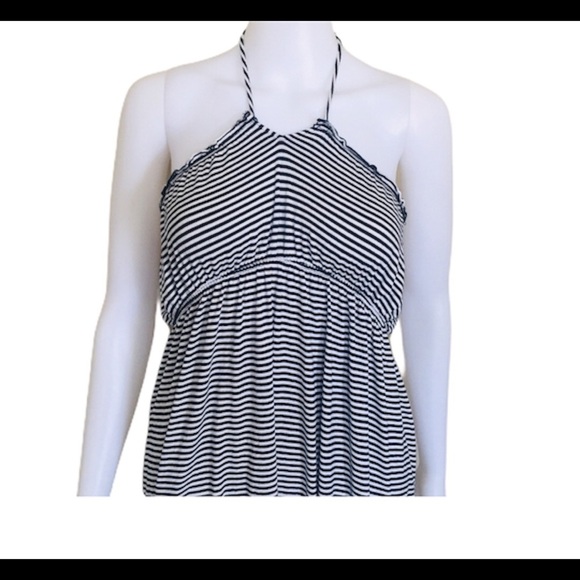OLD NAVY Stripe Halterneck Dress Black Size Large - Picture 4 of 10